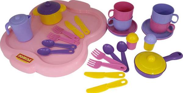 Изображение Набор детской посуды "Янина" с подносом на 4 персоны Арт. 4060